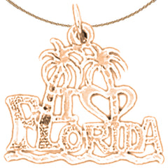 14K or 18K Gold Florida Pendant