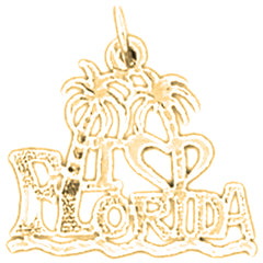 14K or 18K Gold Florida Pendant