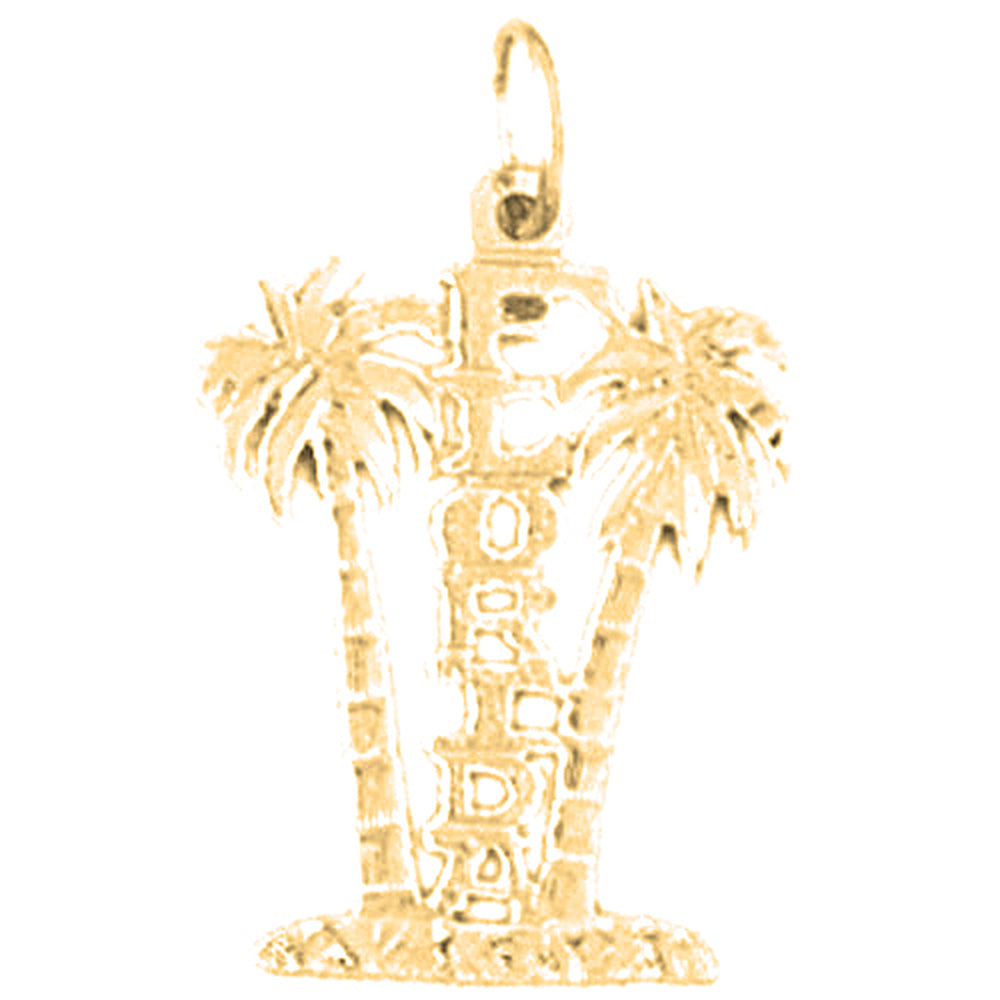 14K or 18K Gold Florida Pendant