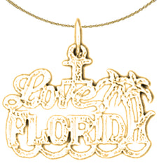 Anhänger „I Love Florida“ aus 14-karätigem oder 18-karätigem Gold