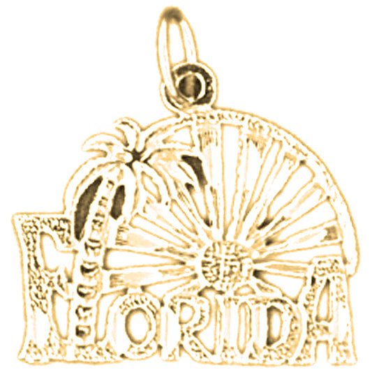 14K or 18K Gold Florida Pendant