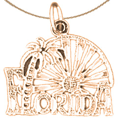 14K or 18K Gold Florida Pendant