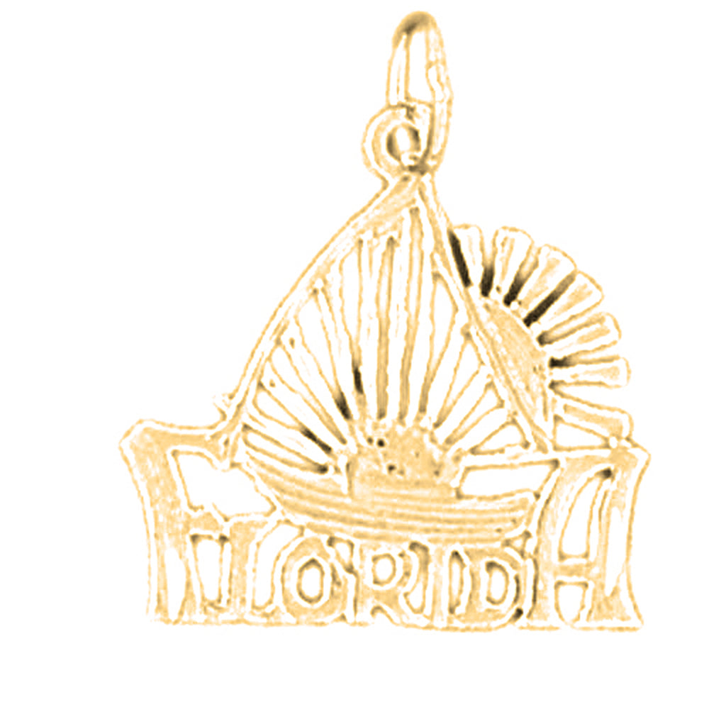 14K or 18K Gold Florida Pendant