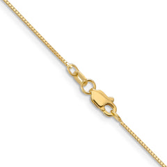 14K Yellow Gold .8mm Box with Lobster Clasp Chain