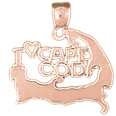 14K or 18K Gold I Love Cape Cod Pendant