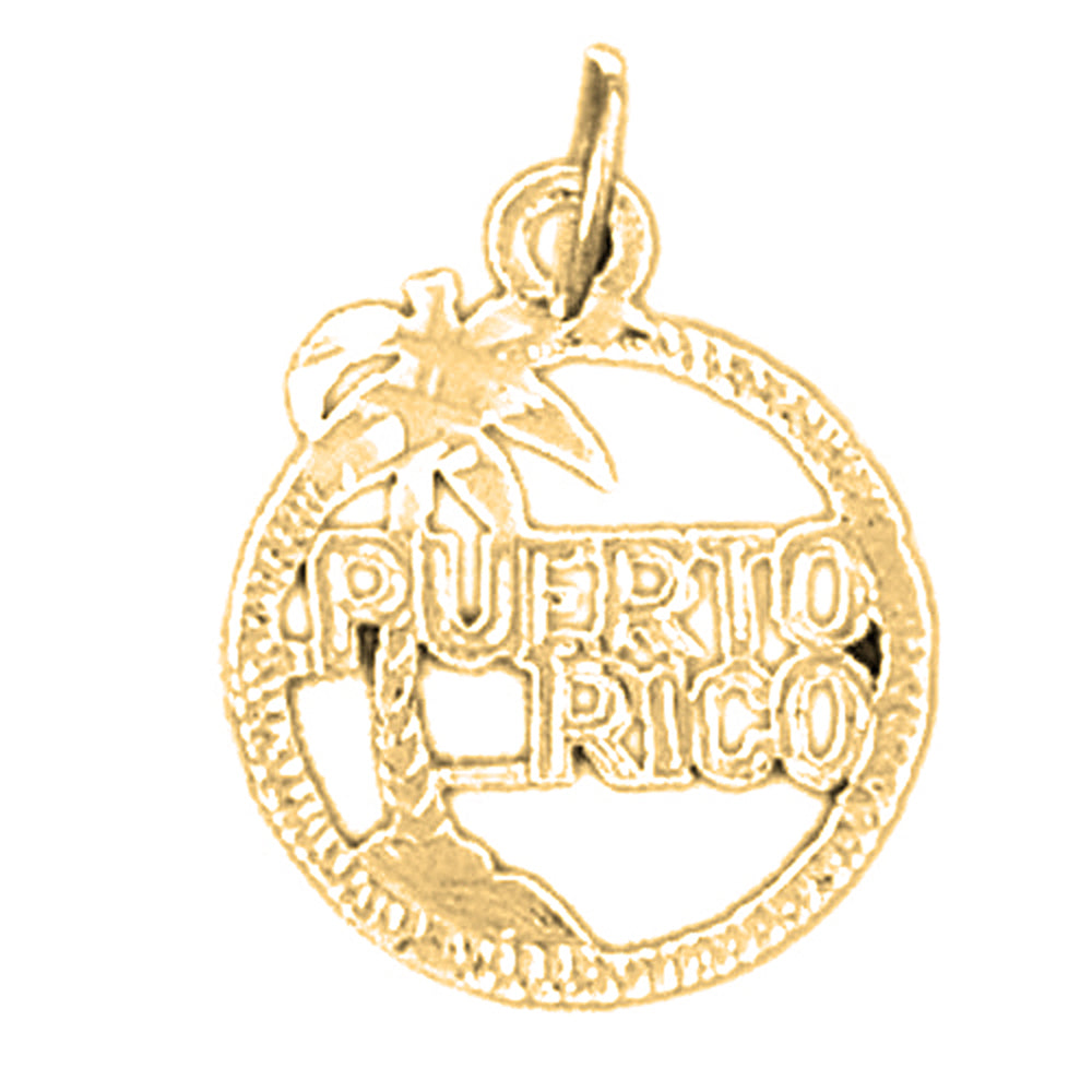 14K or 18K Gold Puerto Rico Pendant