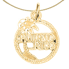 14K or 18K Gold Puerto Rico Pendant