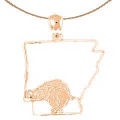 14K or 18K Gold Arkansas State Pendant