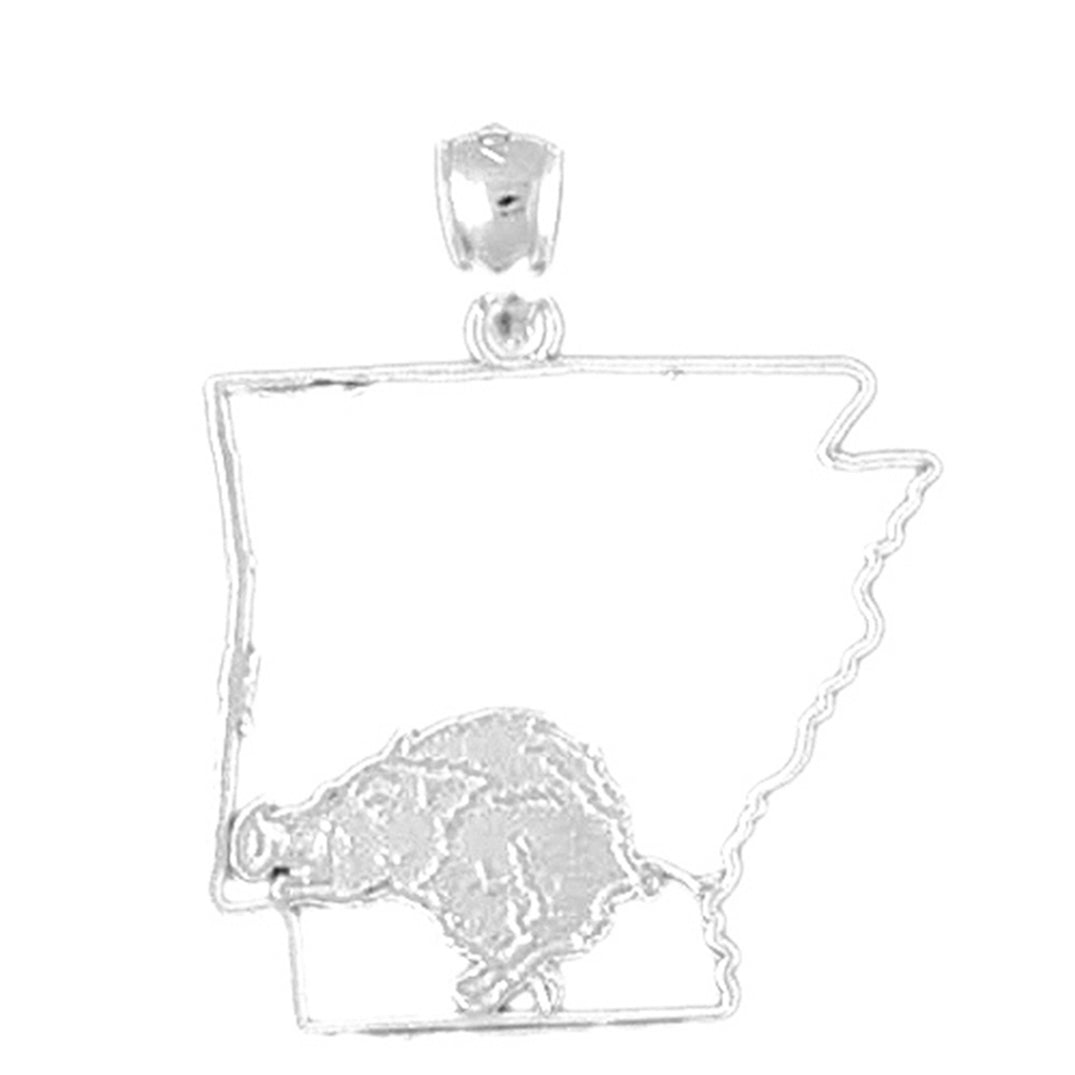 14K or 18K Gold Arkansas State Pendant