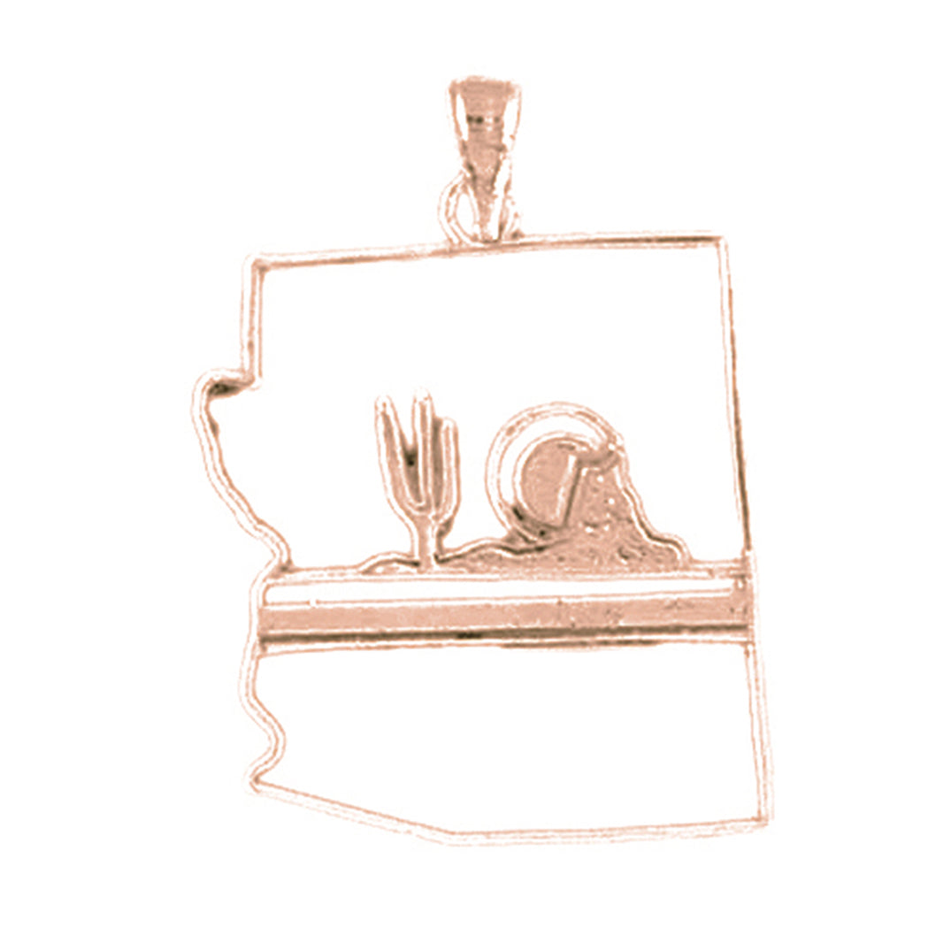 14K or 18K Gold Arizona State Pendant