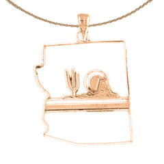 14K or 18K Gold Arizona State Pendant