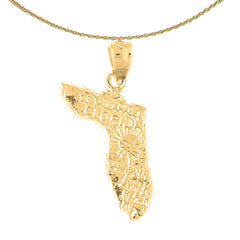 14K or 18K Gold Florida State Pendant