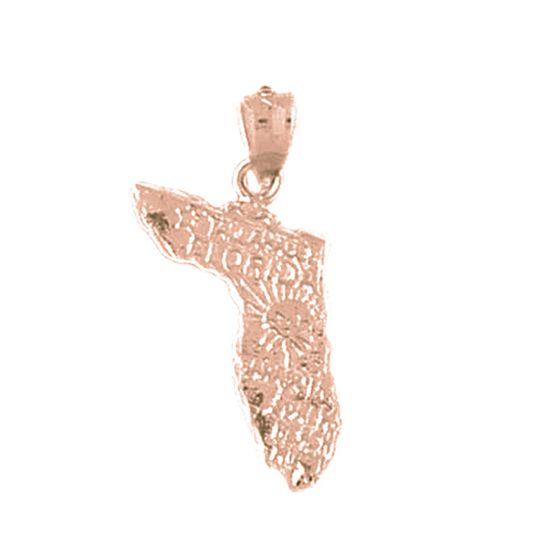 14K or 18K Gold Florida State Pendant