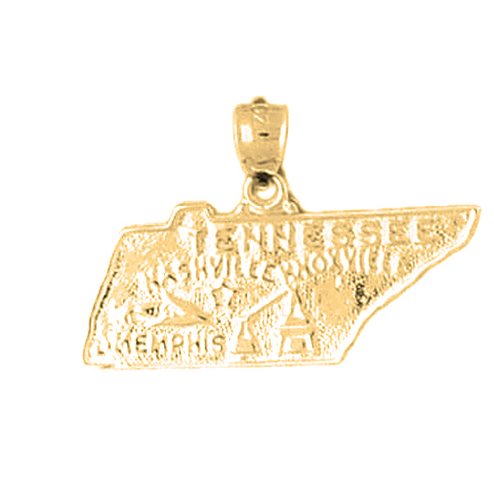 10K, 14K or 18K Gold Tennessee State Pendant
