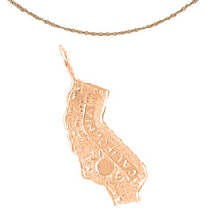 14K or 18K Gold California State Pendant