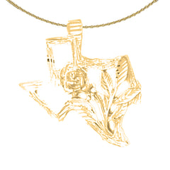 10K, 14K or 18K Gold Texas State Pendant