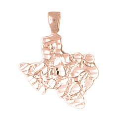 10K, 14K or 18K Gold Texas State Pendant