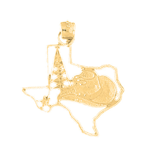 14K or 18K Gold Texas State Pendant