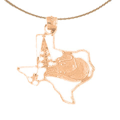 14K or 18K Gold Texas State Pendant