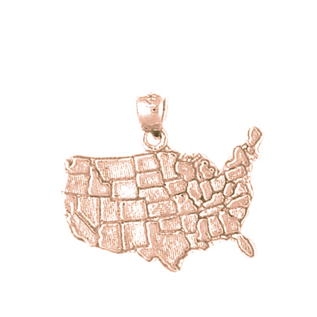 14K or 18K Gold United States of America Pendant