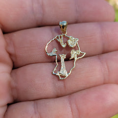 14K or 18K Gold Africa Pendant