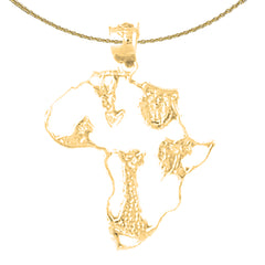 Colgante África de Oro de 14K o 18K