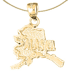 14K or 18K Gold Alaska Pendant