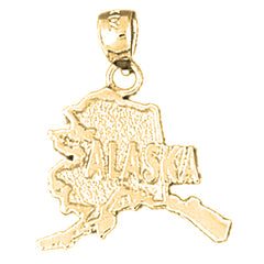 14K or 18K Gold Alaska Pendant