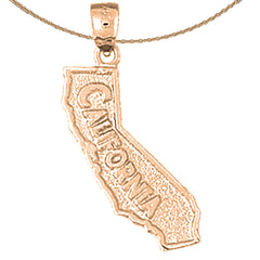 14K or 18K Gold California Pendant