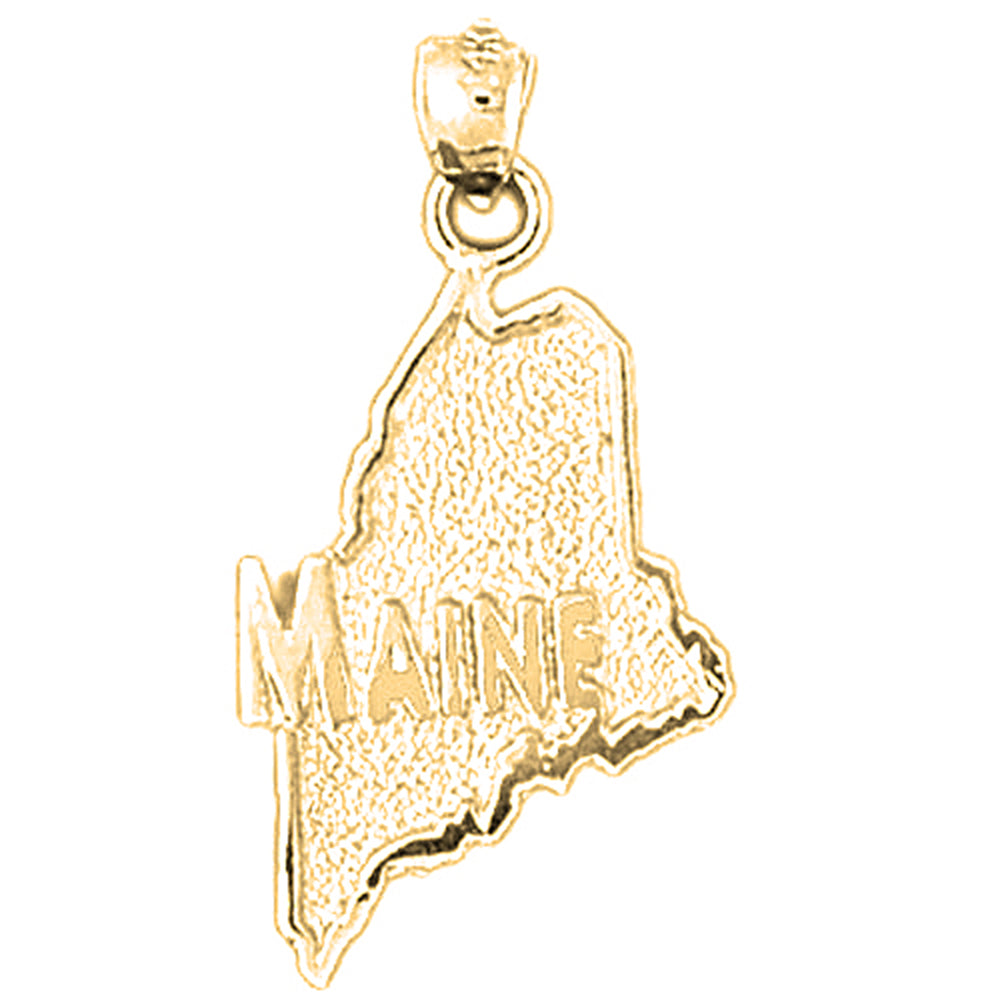 14K or 18K Gold Maine Pendant