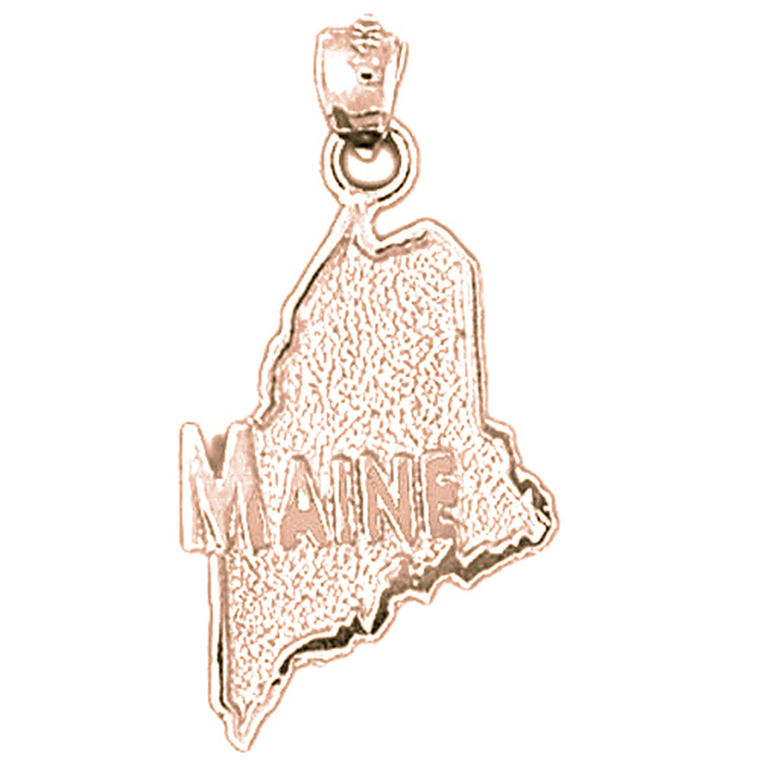 14K or 18K Gold Maine Pendant