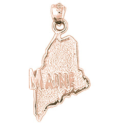 14K or 18K Gold Maine Pendant