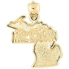 10K, 14K or 18K Gold Michigan Pendant