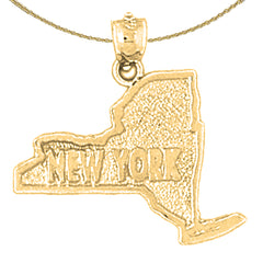 10K, 14K or 18K Gold New York Pendant