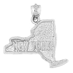 10K, 14K or 18K Gold New York Pendant