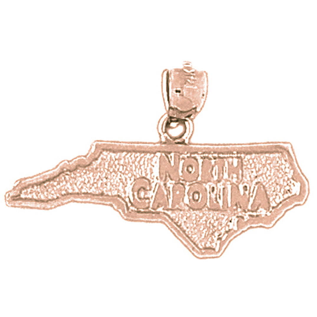 14K or 18K Gold North Carolina Pendant