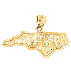 14K or 18K Gold North Carolina Pendant