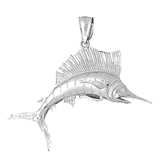 10K, 14K or 18K Gold Sailfish Pendant