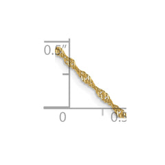 Cadena Singapur de oro amarillo de 10 quilates de 1,3 mm