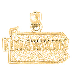 10K, 14K or 18K Gold Pennsylvania Pendant