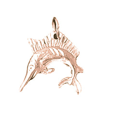 10K, 14K or 18K Gold Sailfish Pendant