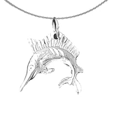 10K, 14K or 18K Gold Sailfish Pendant