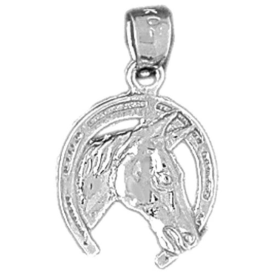 14K or 18K Gold Horseshoe With Horse Pendant