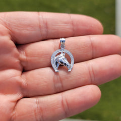 14K or 18K Gold Horseshoe With Horse Pendant