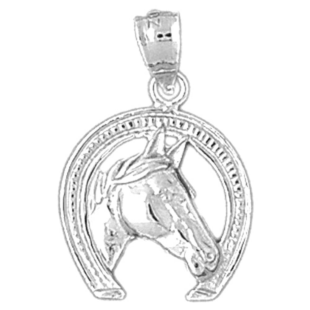 14K or 18K Gold Horseshoe With Horse Pendant