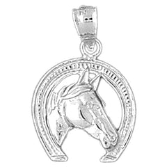 14K or 18K Gold Horseshoe With Horse Pendant