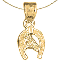 14K or 18K Gold Horseshoe With Horse Pendant