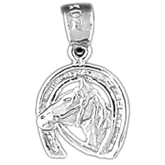 14K or 18K Gold Horseshoe With Horse Pendant