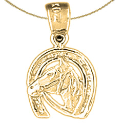 14K or 18K Gold Horseshoe With Horse Pendant