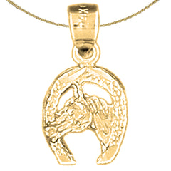 14K or 18K Gold Horseshoe With Horse Pendant